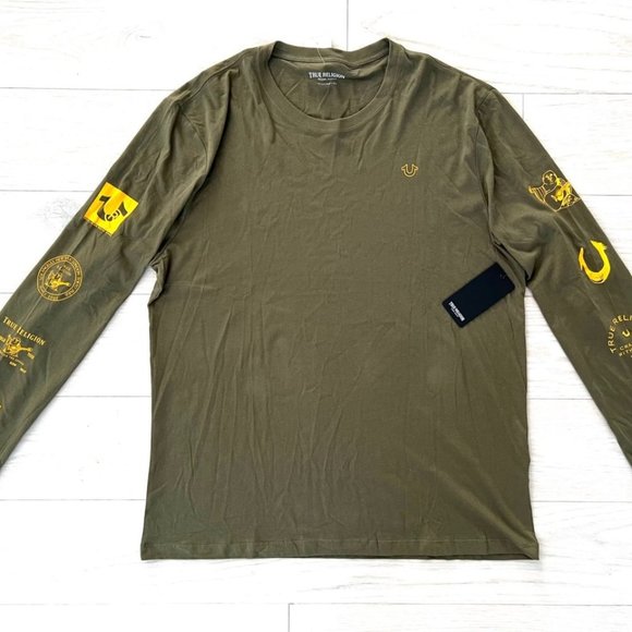 True Religion  105290 Horseshoe Icon Long Sleeve Tee Kalamata - Picture 2 of 5
